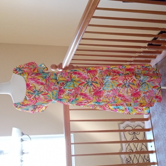 Peach Love California tropical floral summer maxi dress, like new - Picture 1 of 12